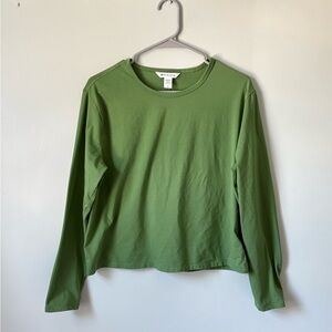 Athleta Green Long Sleeve Shirt size L • crew neck long sleeve